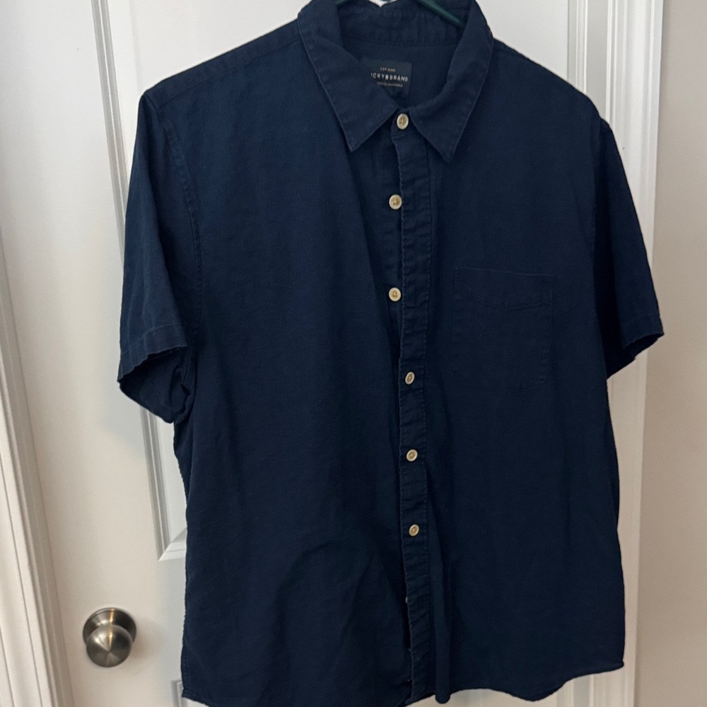 Lucky Brand Navy Short-Sleeve Button-Down Shirt